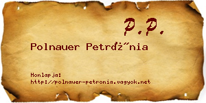 Polnauer Petrónia névjegykártya